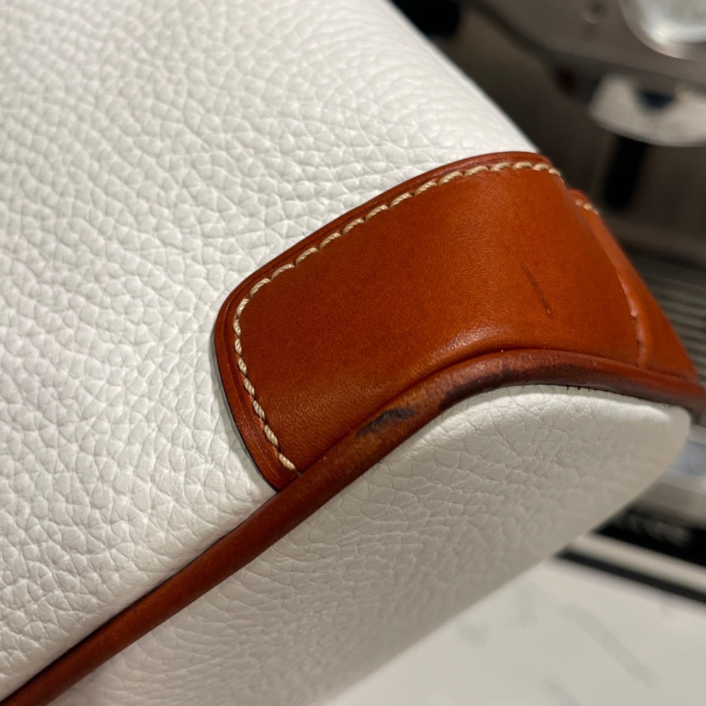 Dooney & Bourke White/Tan Pebble Leather Crossbody - Picture 13 of 13